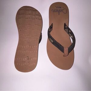 Reef Black and Tan flip flops with Foam Sole